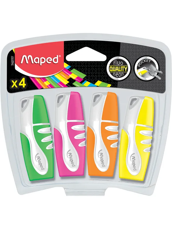 Maped Fluo'Peps Pocket Soft Highlighters x4