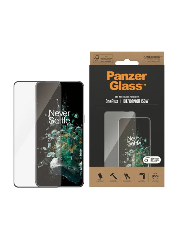 PanzerGlass Screen Protector OnePlus 10T | 10R | 10R | 150W | Ultra-Wide Fit | Black