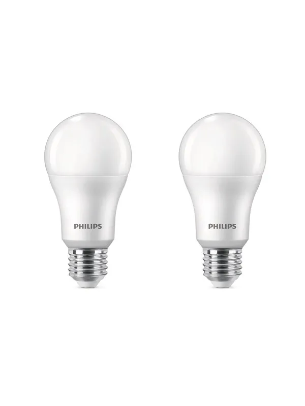 Philips LED-lyspære Standard 13W/827 (100W) Frosted 2-pack E27