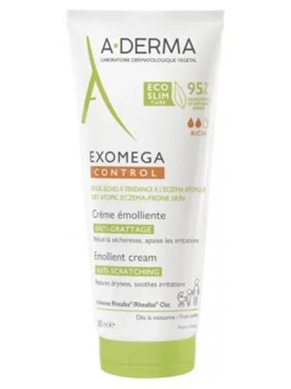 A-Derma Exomega Control Anti-Itching Emollient Cream Eco-Slim Tube 200ml