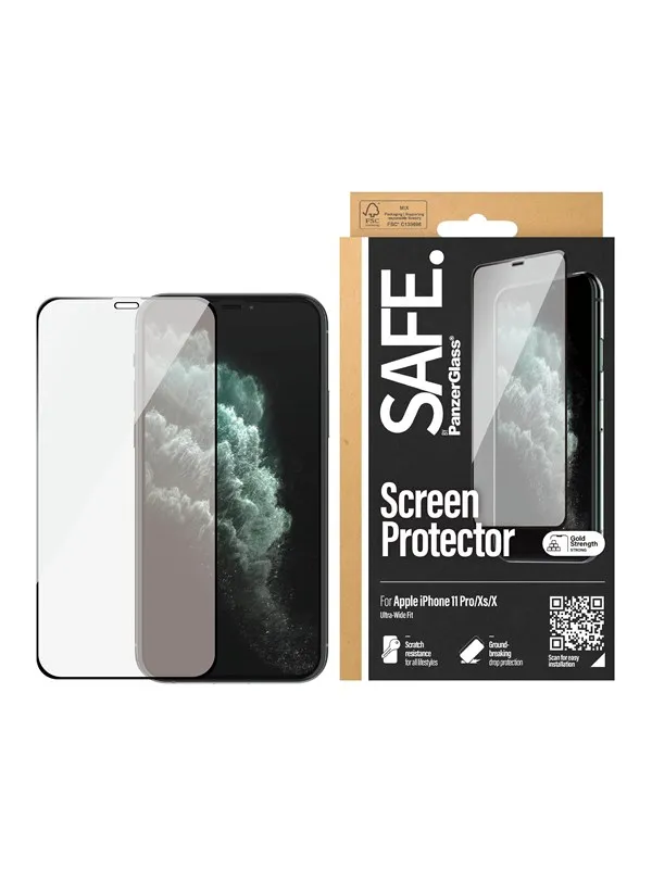 SAFE by PanzerGlass Screen Protector Apple iPhone X | Xs | 11 Pro | Edge-to-Edge