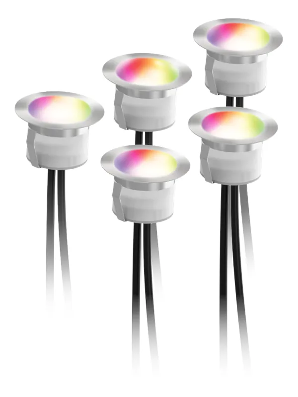 Deltaco Smart Home decklight extension kit 5 lights warm white light and RGB silver