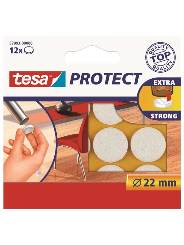 tesa Protect Anti-scratch felts Ø 22mm White