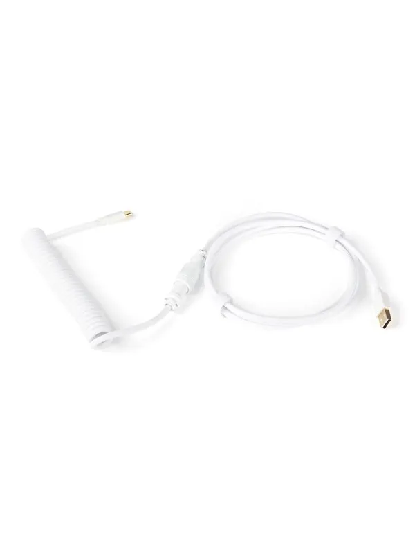 DUTZO Coiled Aviator USB-C cable - White - Upgrade Accessories - Hvit