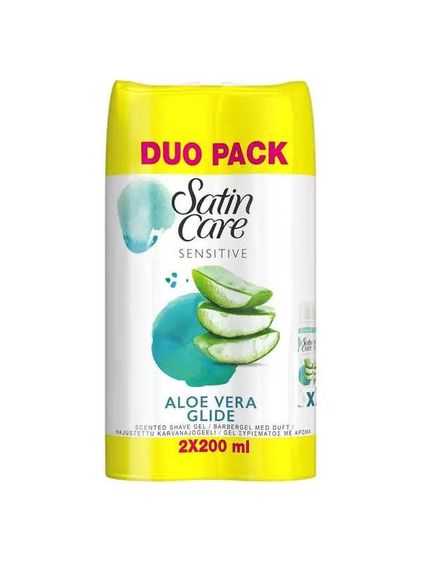 Satin Care Accessories Shaving Gel Aloe Vera 2x200 ml