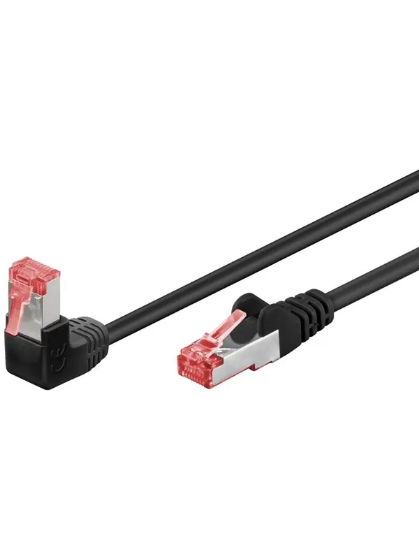 Pro LAN CAT 6 S/FTP - 90° - Svart - 0.5m