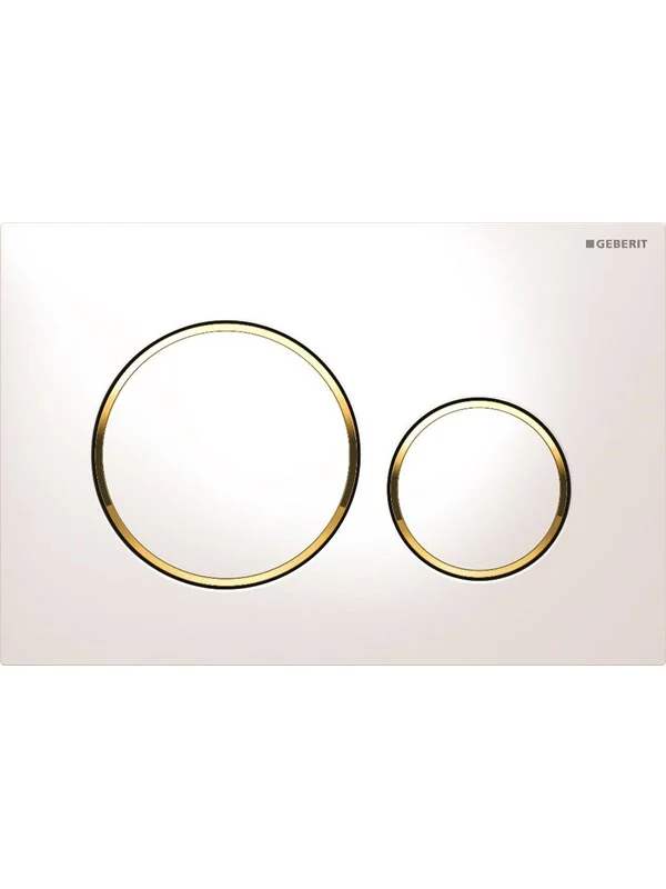 Geberit actuator plate sigma20 for dual flush white gold whi