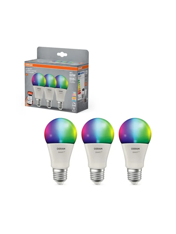 Osram SMART + frosted standard 9W/RGBW (60W) frosted E27 3-pack