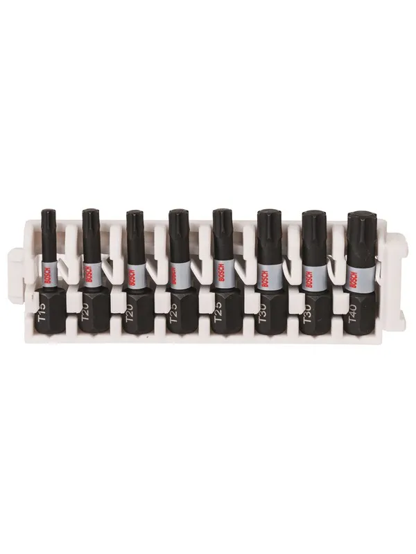 Bosch Impact Control-skrutrekkerbits, pakke med 8 deler, 1xT15, 2xT20, 2xT25, 2xT30, 1xT40
