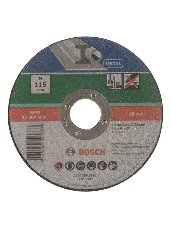 Bosch Kappeskive, rett, metall D= 115 mm, tykkelse= 2,5 mm