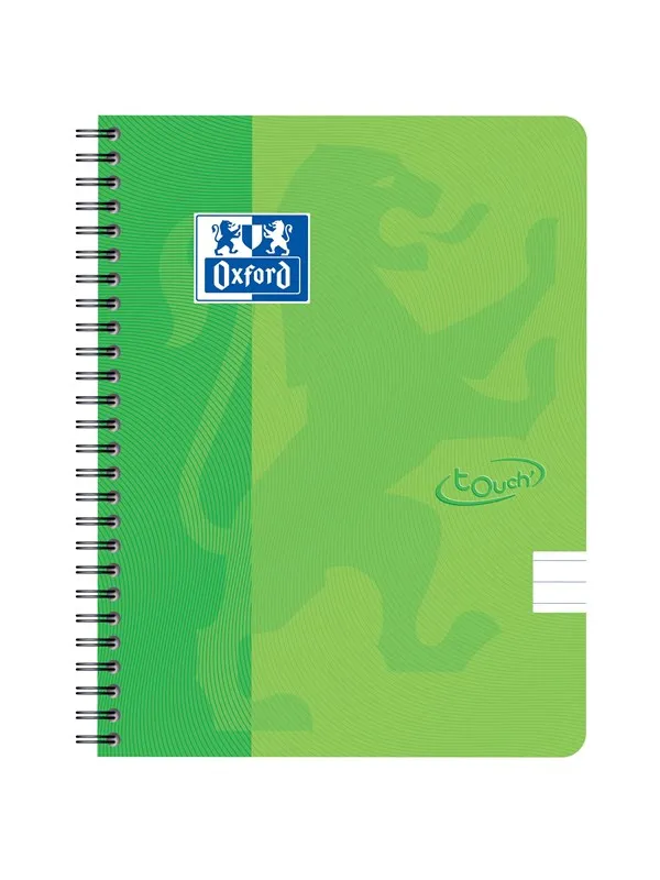Oxford Touch Spiralblok A5 linjert 7mm soft touch omslag dobbeltspiral 180 sider