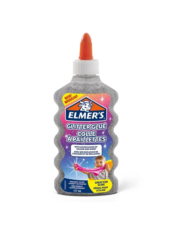 Elmer's Glitterlim, sølv, vaskbar og barnevennlig, 177 ml