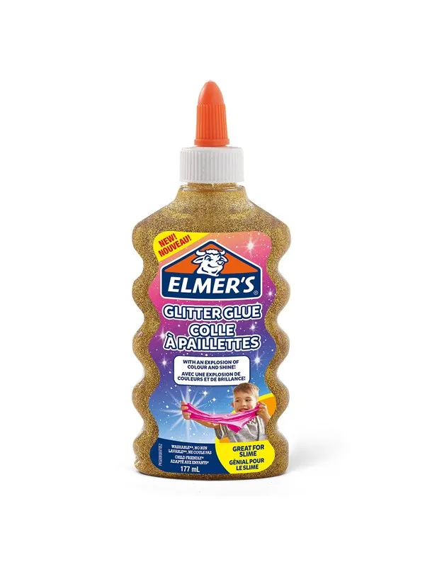 Elmer's Glitterlim, gull, vaskbar og barnevennlig, 177 ml