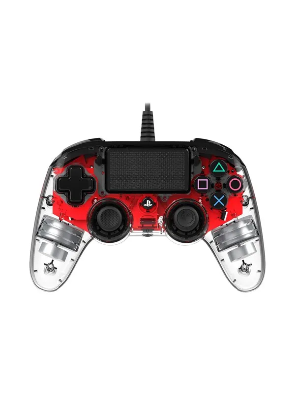 NACON Wired Illuminated Compact Controller Red - Wired Controller - Sony PlayStation 4