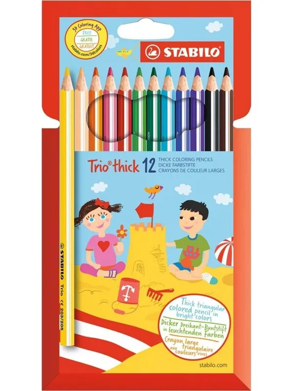STABILO  Trio thick wallet of 12 colored pencils
