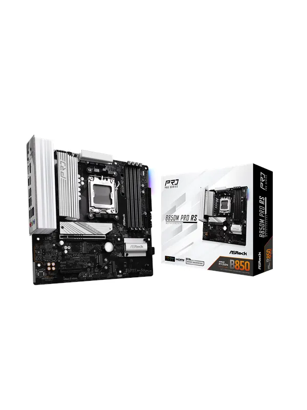 ASRock B850M Pro RS Hovedkort - AMD B850 - AMD AM5 socket - DDR5 RAM - Micro-ATX