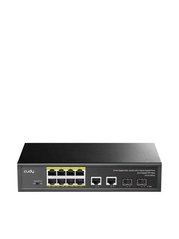Cudy GS1010PS2 8-Port Gigabit PoE+ Switch with 2 GbE and 2 Gigabit SFP
