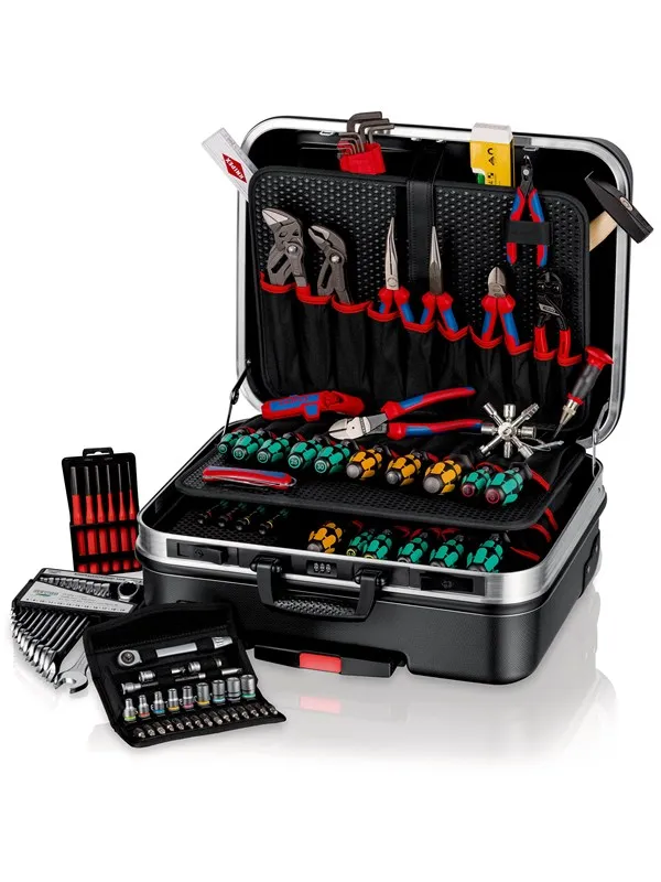 KNIPEX "Verktøykasse ""BIG Basic Move"" Mechanic", 90-delers, med integrerte ruller og teleskopgrep