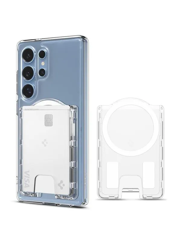 Spigen Ultra Hybrid Wallet MagSafe - crystal clear - Samsung Galaxy S25 Series