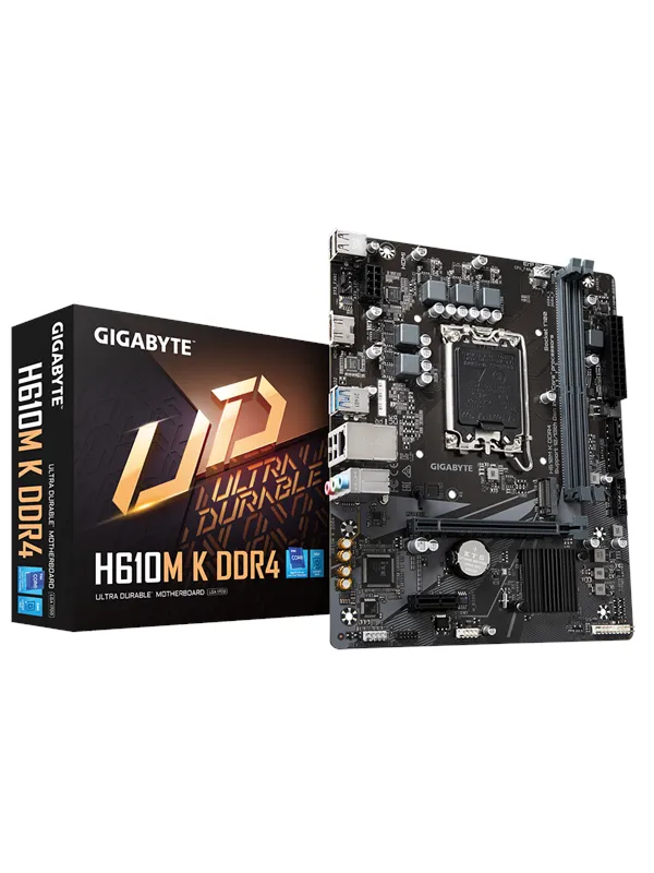 GIGABYTE H610M K DDR4 Hovedkort - Intel H610 - Intel LGA1700 socket - DDR4 RAM - Micro-ATX