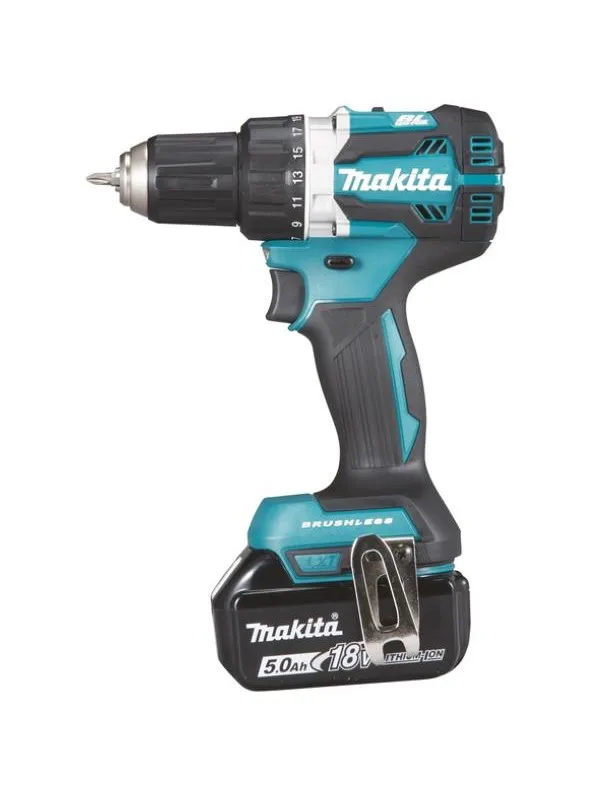 Makita DDF484T, 18 V Batteridrevet børsteløs drill med 5.0 Ah batteri