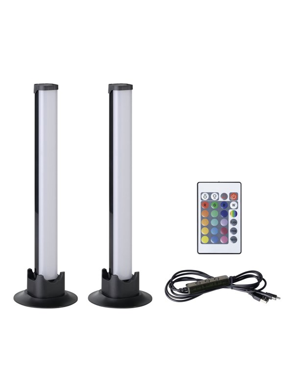 EGLO GAMER LIGHT Bordlampe Sett - Svart, 2x3,3W RGBW + 3000K