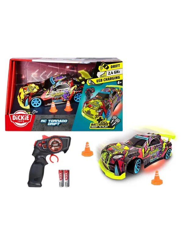Dickie Tornado Drift Radiostyrt Bil, 22 cm
