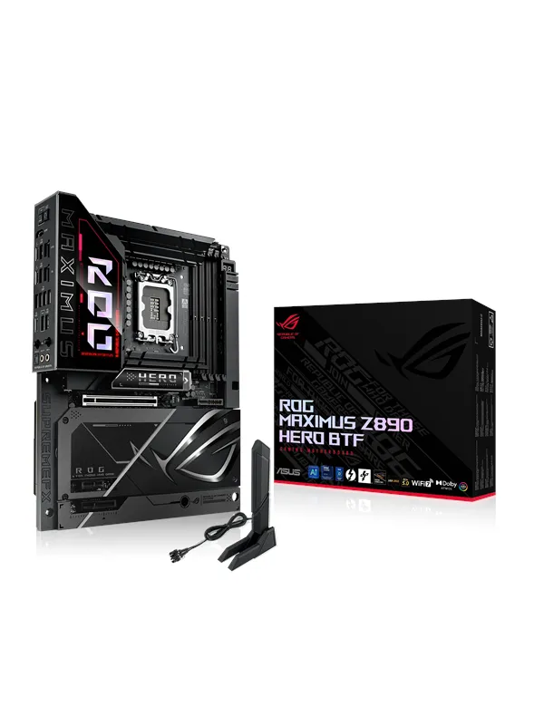 ASUS ROG MAXIMUS Z890 HERO BTF Hovedkort - Intel Z890 - Intel LGA1851 socket - DDR5 RAM - ATX