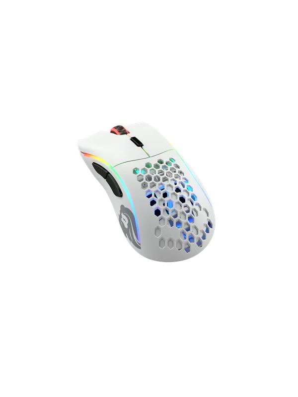 Glorious Model D Wireless - Matte White - Gaming mus - Optisk - 6 - Hvit med RGB lys