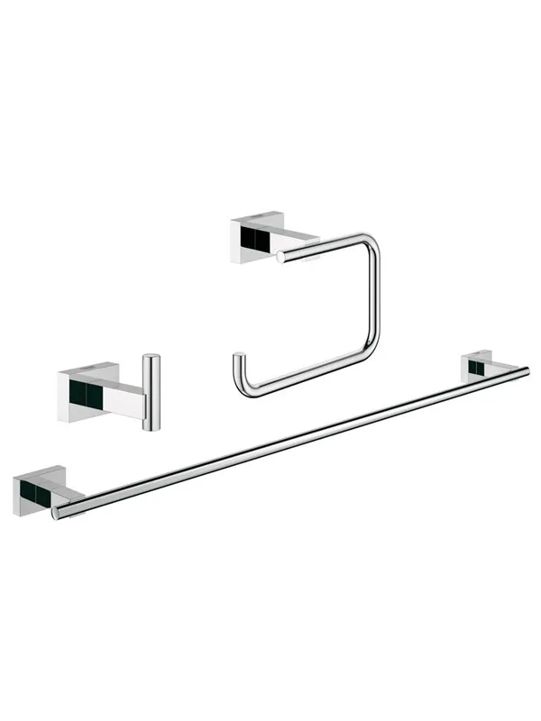 Grohe Essentials Cube 3-in-1 Guest bathroom accessories set, chrome