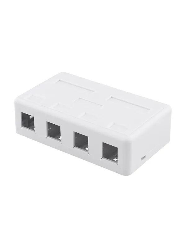 Deltaco Surface Mount Box For Keystone 4 ports White