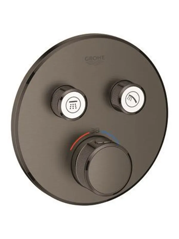 Grohe Grohtherm SmartControl Thermostat for installation with two valves, brushed hard graphite
