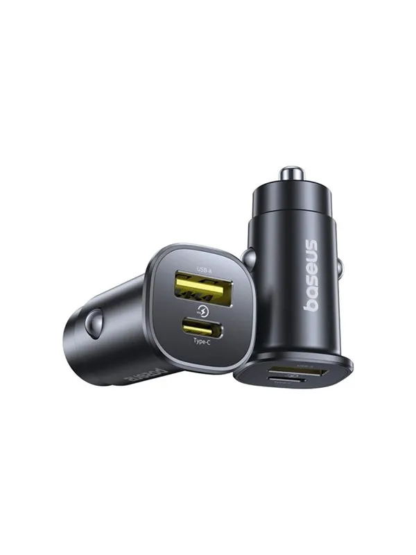 Baseus GoTrip USB-C / USB-A 30W Car Charger - Black