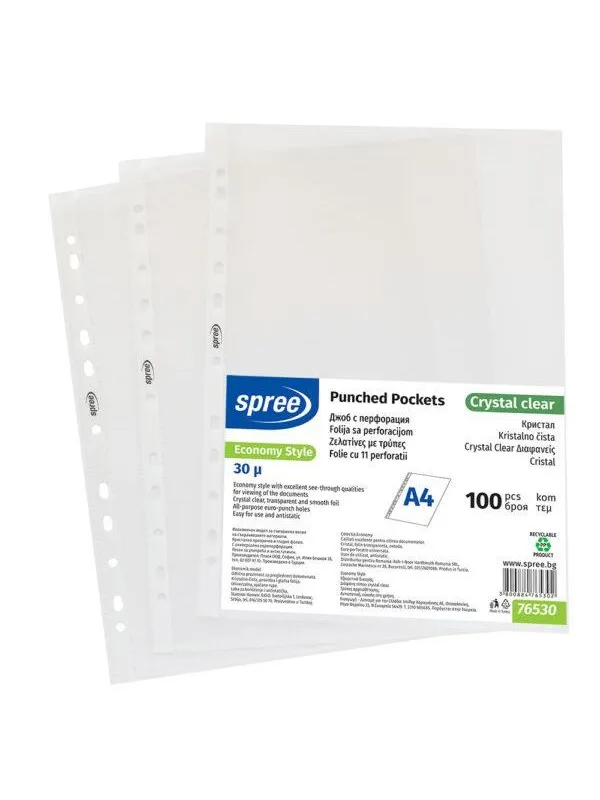 SPREE Plastic pocket Economy 100 pcs. crystal clear