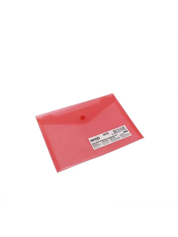 SPREE Envelope C5 plastic.12 pcs. clear. RED