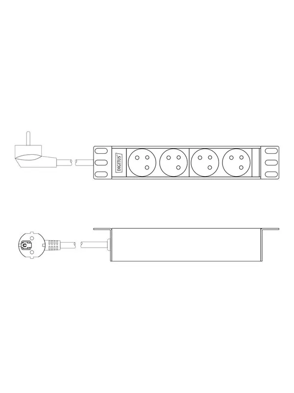 DIGITUS 4-Port - 1U - Aluminum PDU