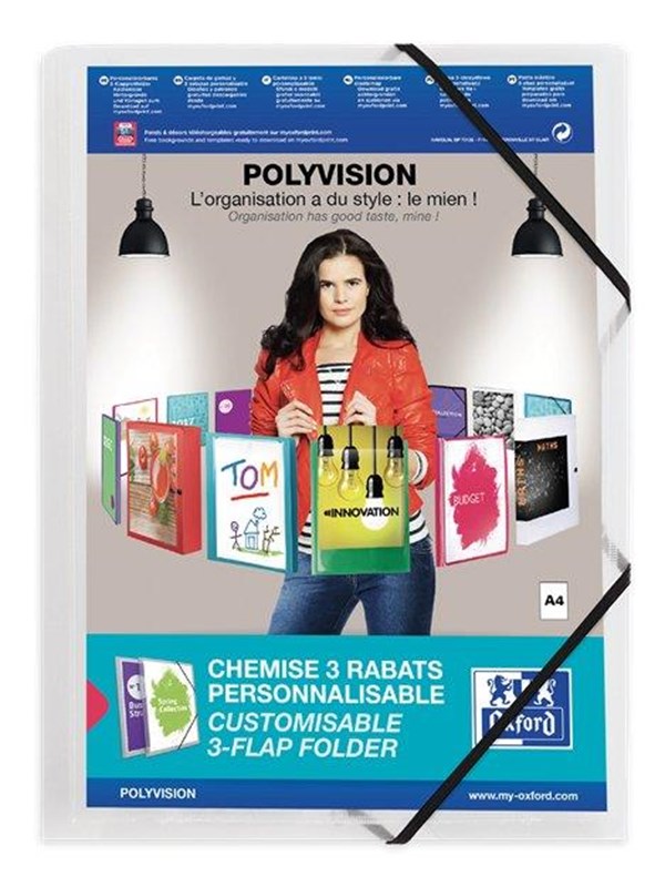 Oxford Mappe elastisk  Polyvision A4 Pp klar