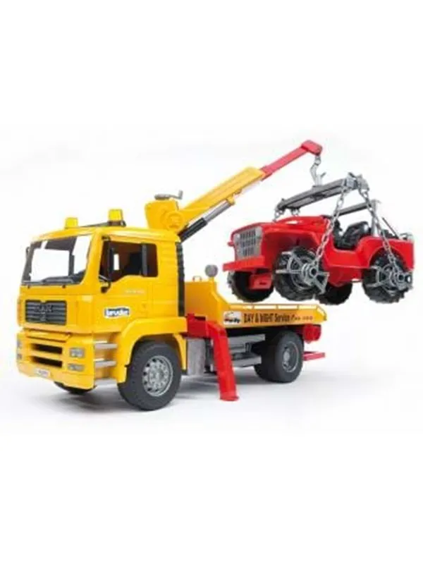 Bruder MAN TGA Breakdown-truck with cross country vehicle
