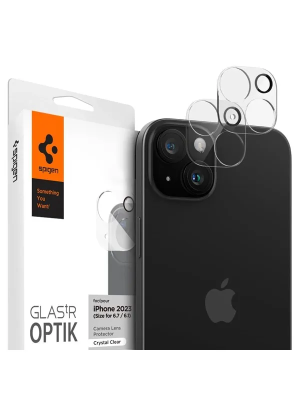 Spigen Glass tR Optik 2 Pack - crystal clear - iPhone 15/15 Plus/14/14 Plus