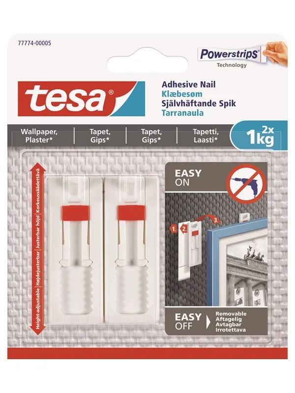 tesa Adhesive Nail Adjustable 1kg Wallpaper