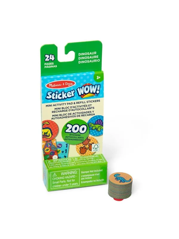Melissa & Doug Sticker Wow! Mini Activity Pad & Refill Stickers : Dinosaur