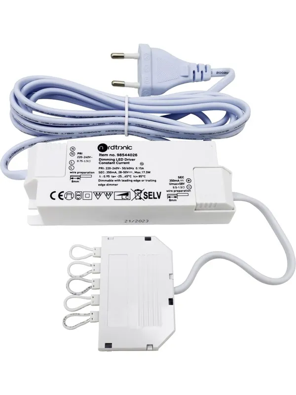 Nordtronic LED driver, dimmable, 10-17W, 350mA