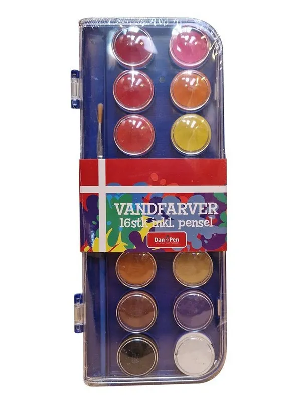 Hobby Mate Paint tray 16 colors + brush.