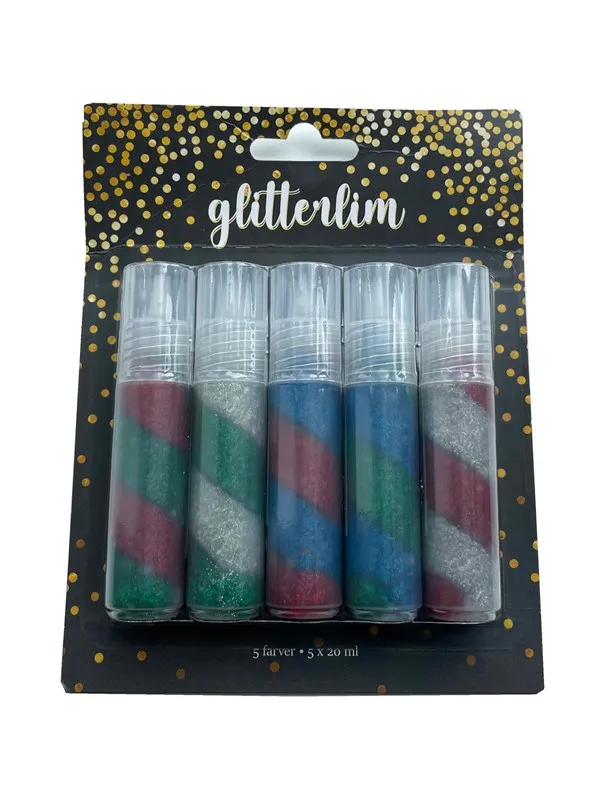 Hobby Mate Glitter glue in tube w/pin. 5 colors 20ml