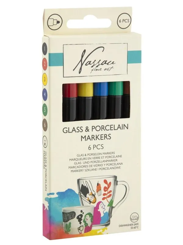 Creative Craft Group Tusser til porcelæn og glas 6 stk