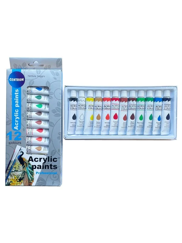 CENTRUM Acrylic colors. 12 tubes of 12 ml.