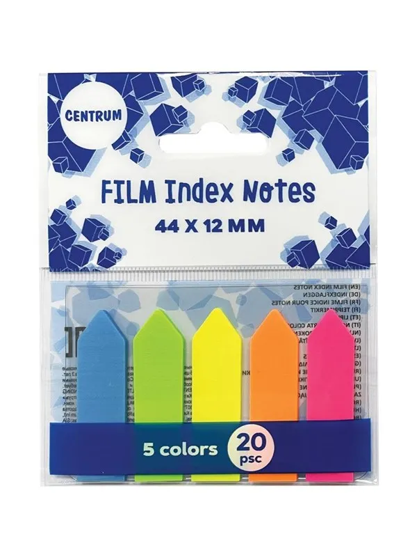CENTRUM Indeksfaner 45*12mm 5 neonfarver ass.