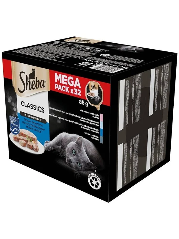 Sheba Wet cat food - White Fish, Cod, Salmon, Tuna - 32x85g