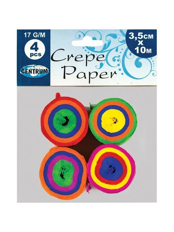 CENTRUM Crepe paper in roll. 4 rolls ass.3.5cm*10M