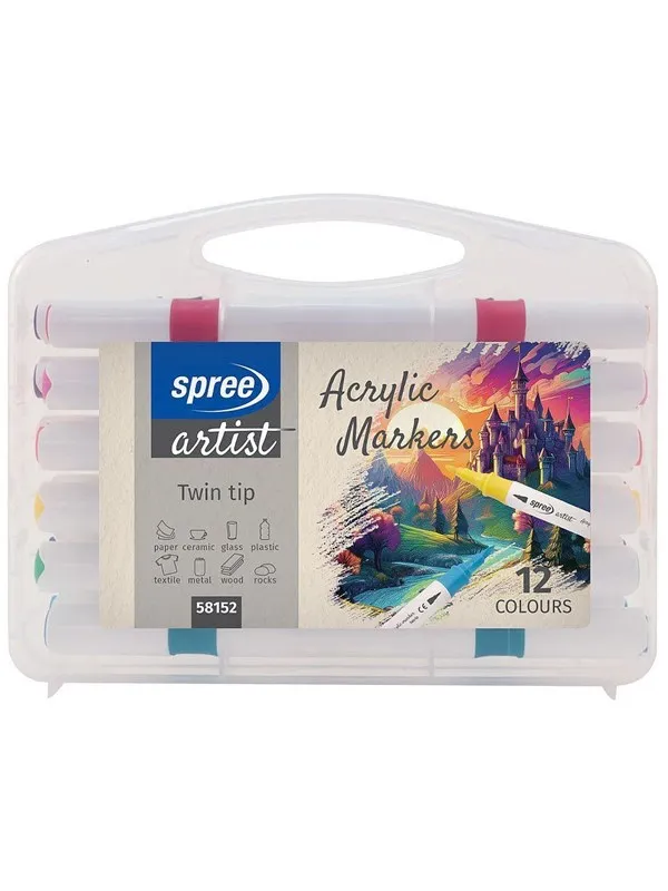 SPREE Acrylic TWIN MARKER 12 pcs.